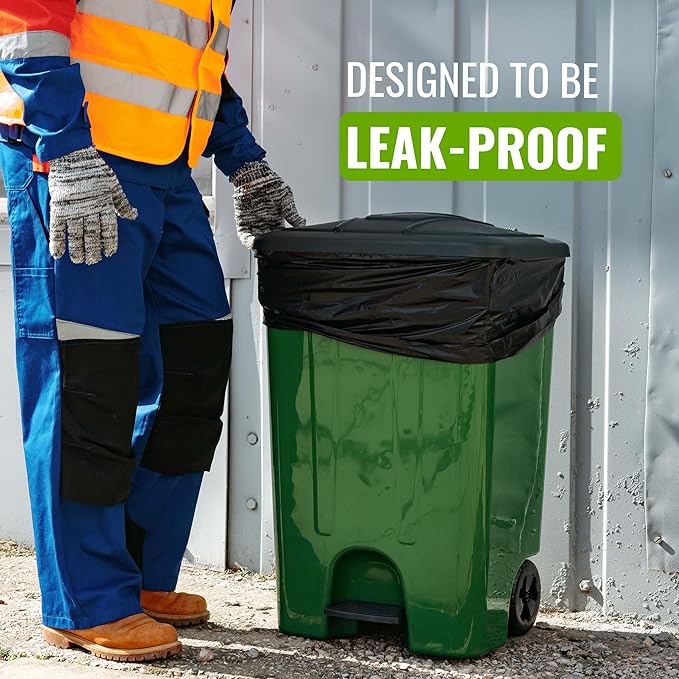 Ecobag - 10 Pack Eco-Friendly Wheelie Bin Liners - 240L - 18 Micron - Heavy Duty, Leak Resistant & Recyclable