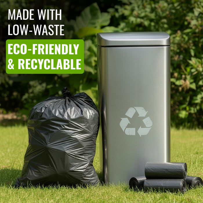 EcoBag - 50 Pack Extra Strong Heavy Duty Refuse Sacks - 70L - 30 Micron - Recyclable Bin Bags, Leak Resistant, Eco-Friendly, Durable Waste Disposal Bags for Household & Commercial Use