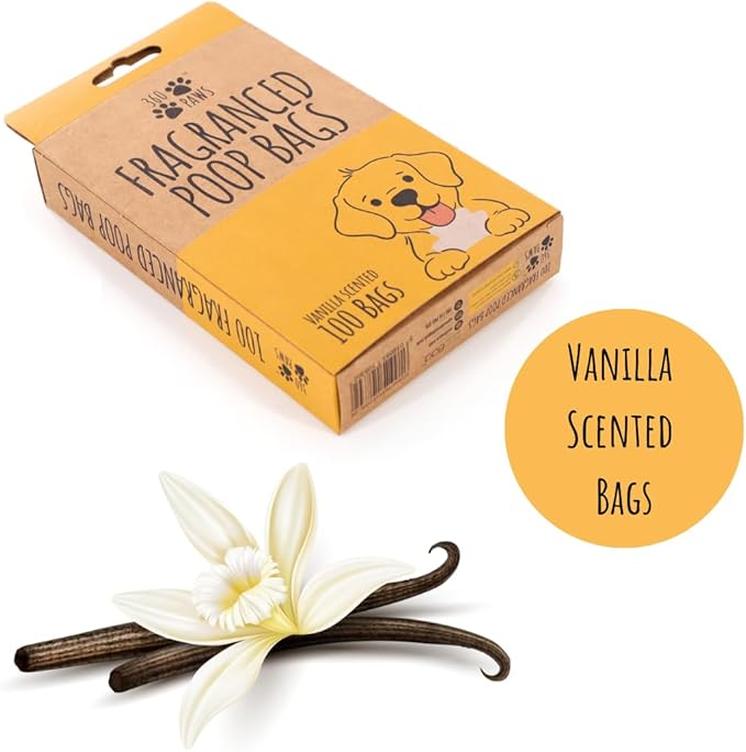 EcoBag - 100 Pack Scented Doggy Bags - Vanilla Scented - Leak Resistant, Recyclable, Eco-Friendly & Durable