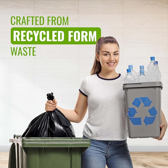 Ecobag - 10 Pack Eco-Friendly Wheelie Bin Liners - 240L - 18 Micron - Heavy Duty, Leak Resistant & Recyclable