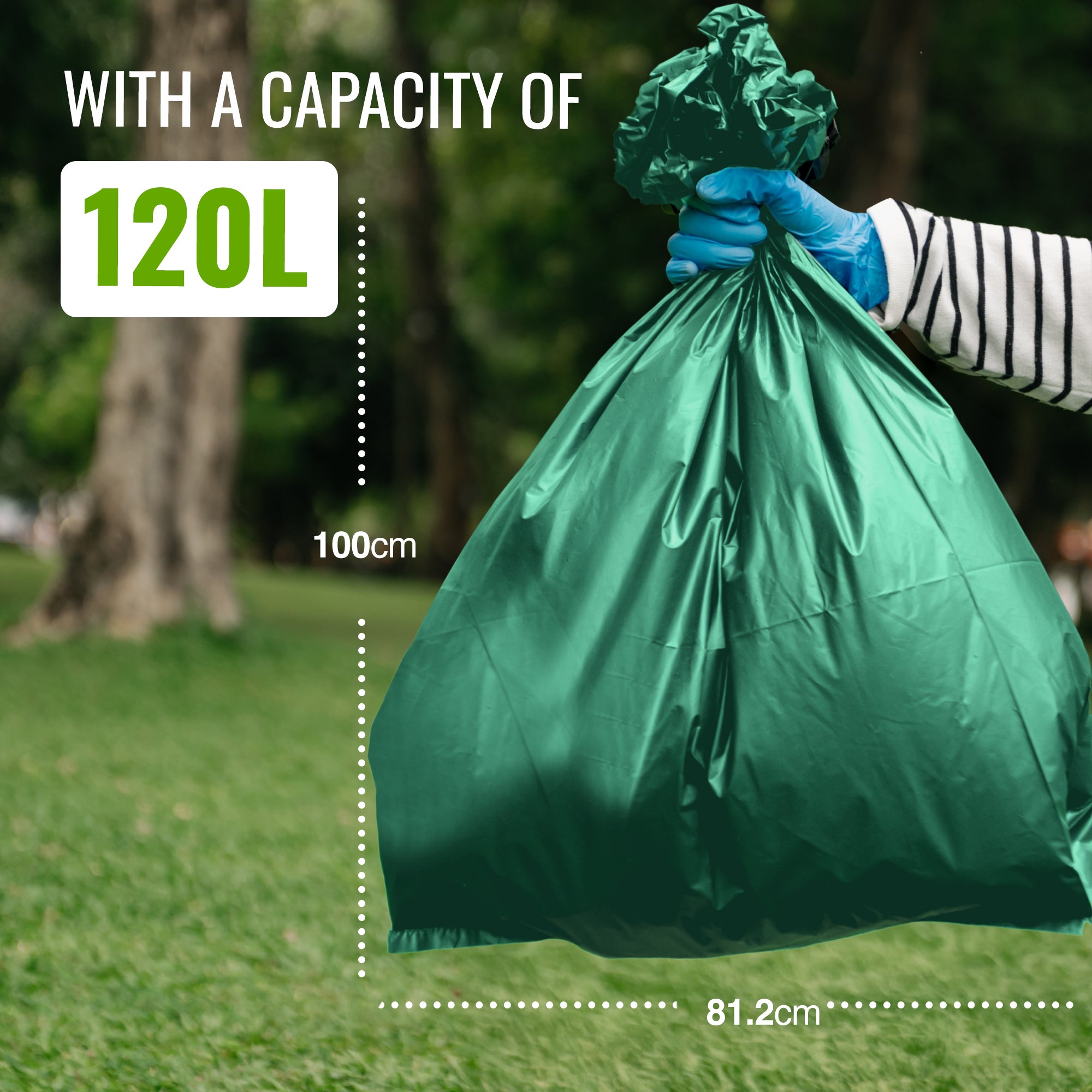 EcoBag - 10 Pack Extra Strong Heavy Duty Garden Sacks - 120L - Recyclable, Leak Resistant, Eco-Friendly & Durable
