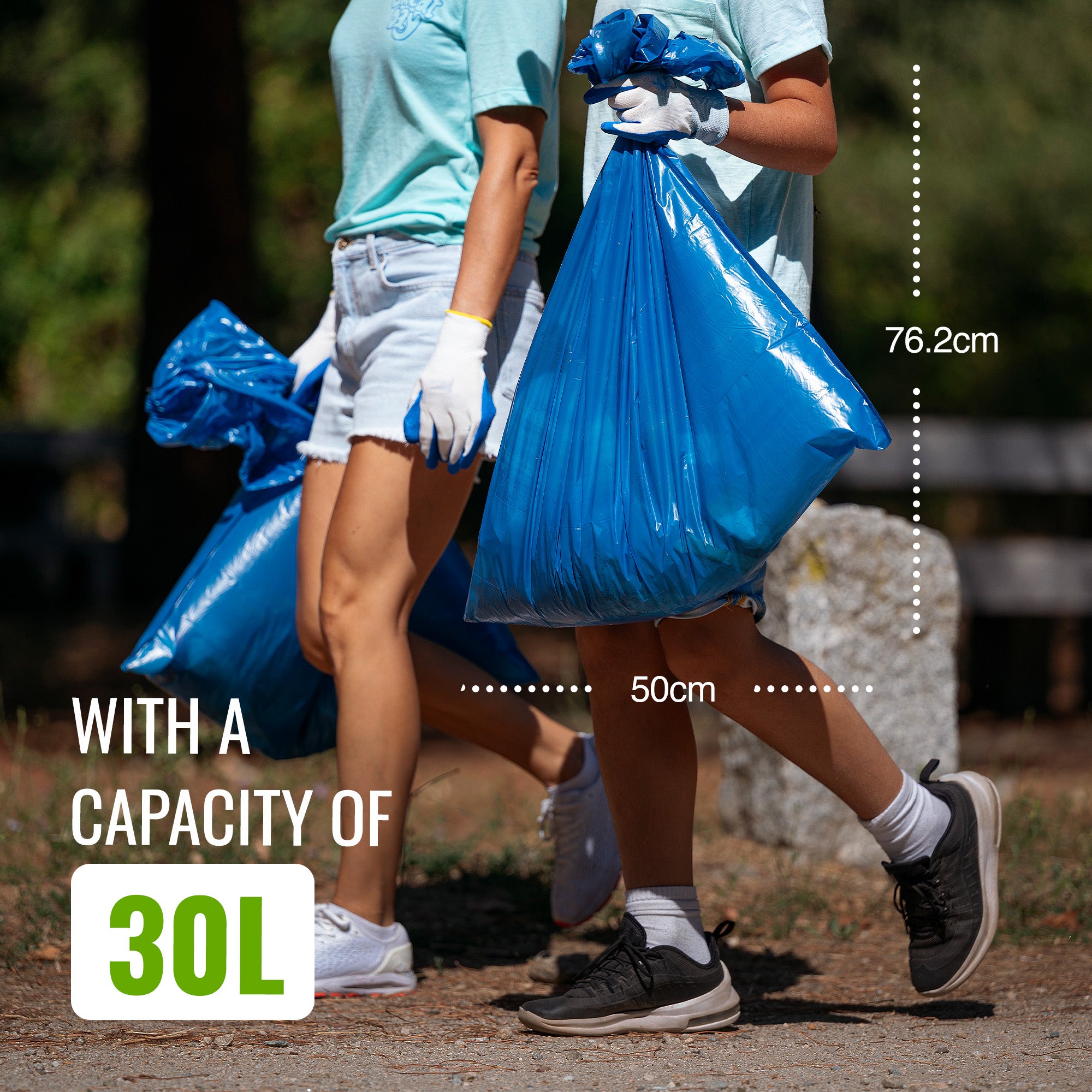 EcoBag - 6 Pack Blue Rubble Bags - 30L - 80 Micron - Recyclable, Leak Resistant & Eco-Friendly