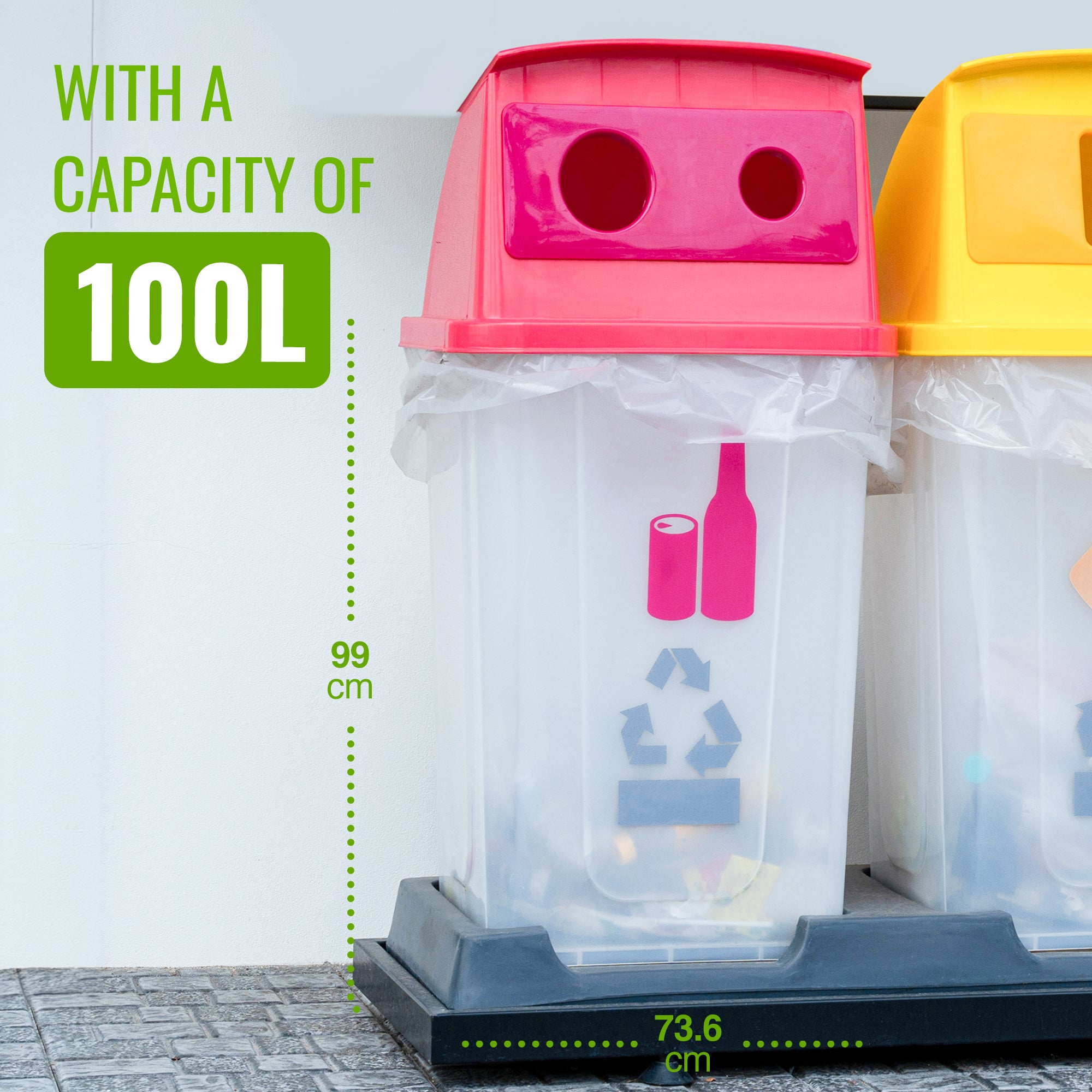 EcoBag - 40 Pack Refuse Sacks - 22 Microns - Heavy Duty, Leak Resistant Recyclable Bin Bags, Eco-Friendly, Durable Waste Disposal Bags for Household & Commercial Use ( 100L Capacity )