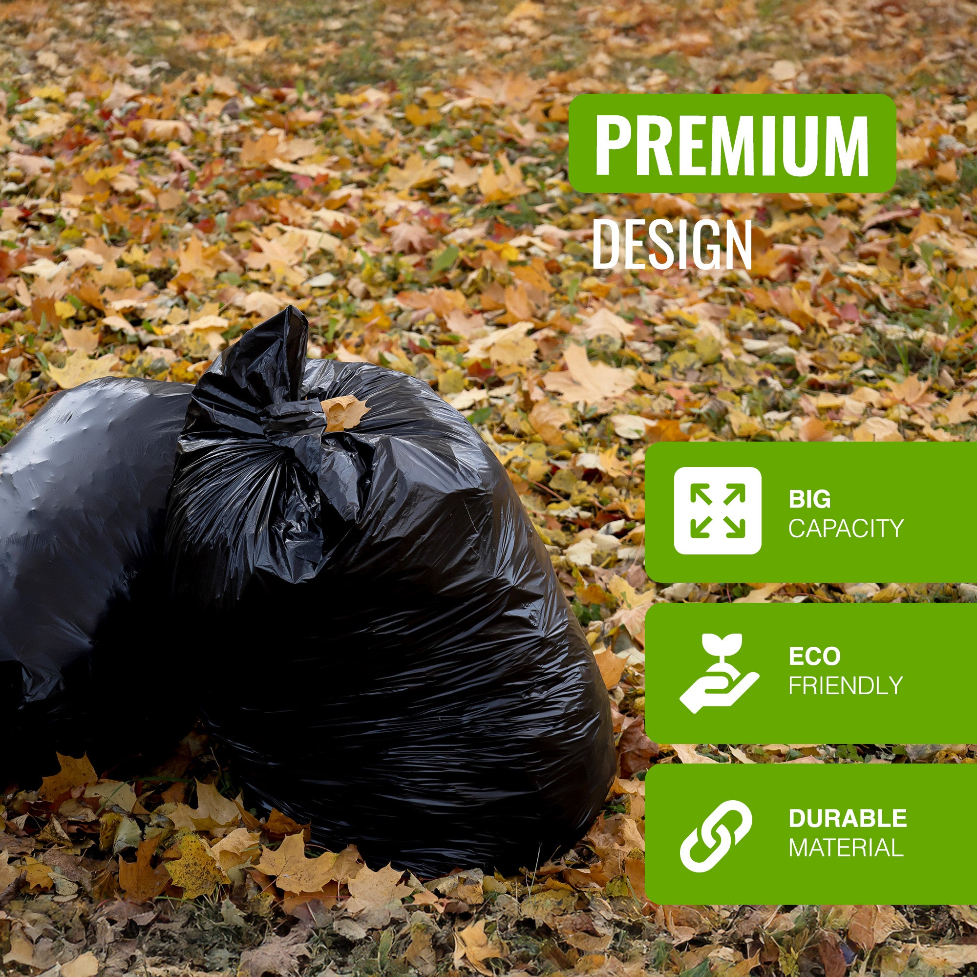 Ecobag - 20 Pack Eco-Friendly Wheelie Bin Liners - 240L - 27 Microns - Heavy Duty & Leak Resistant Recycling Bags for Garden, Kitchen, House, Office & Caterers (1194 × 1325mm)