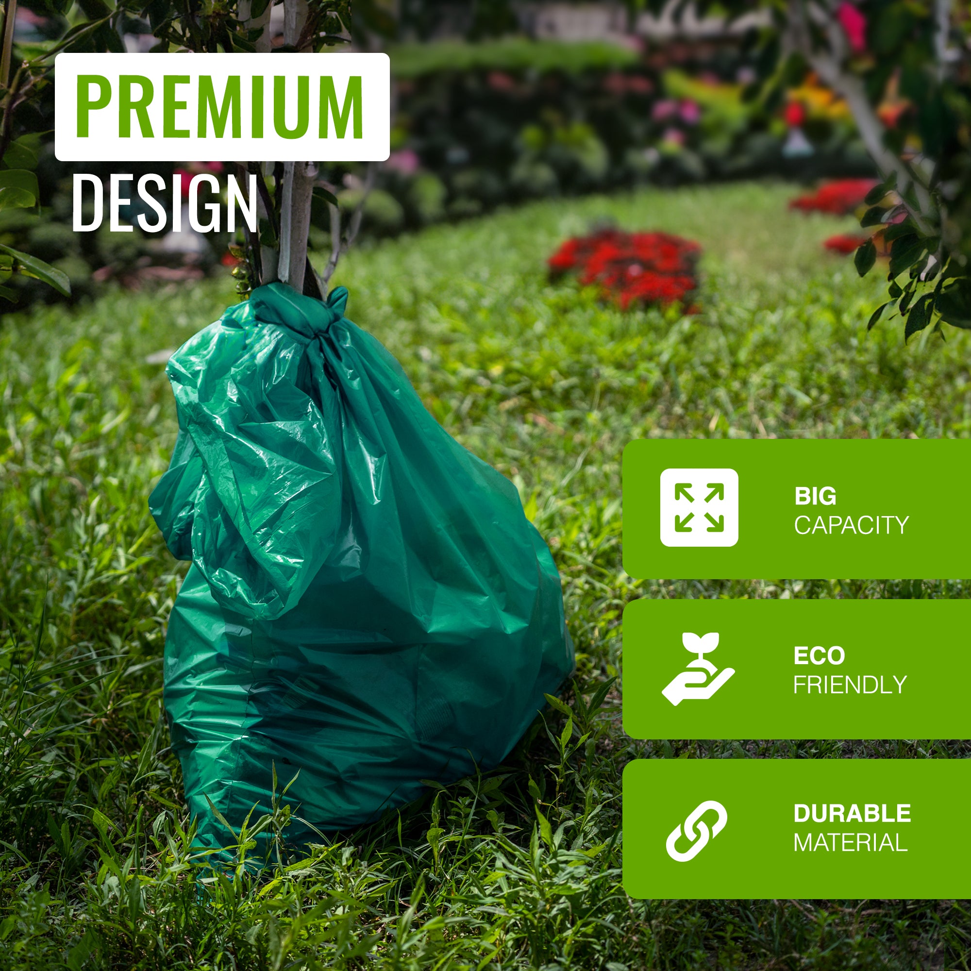 EcoBag - 10 Pack Extra Strong Heavy Duty Garden Sacks - 100L - Recyclable, Leak Resistant, Eco-Friendly & Durable