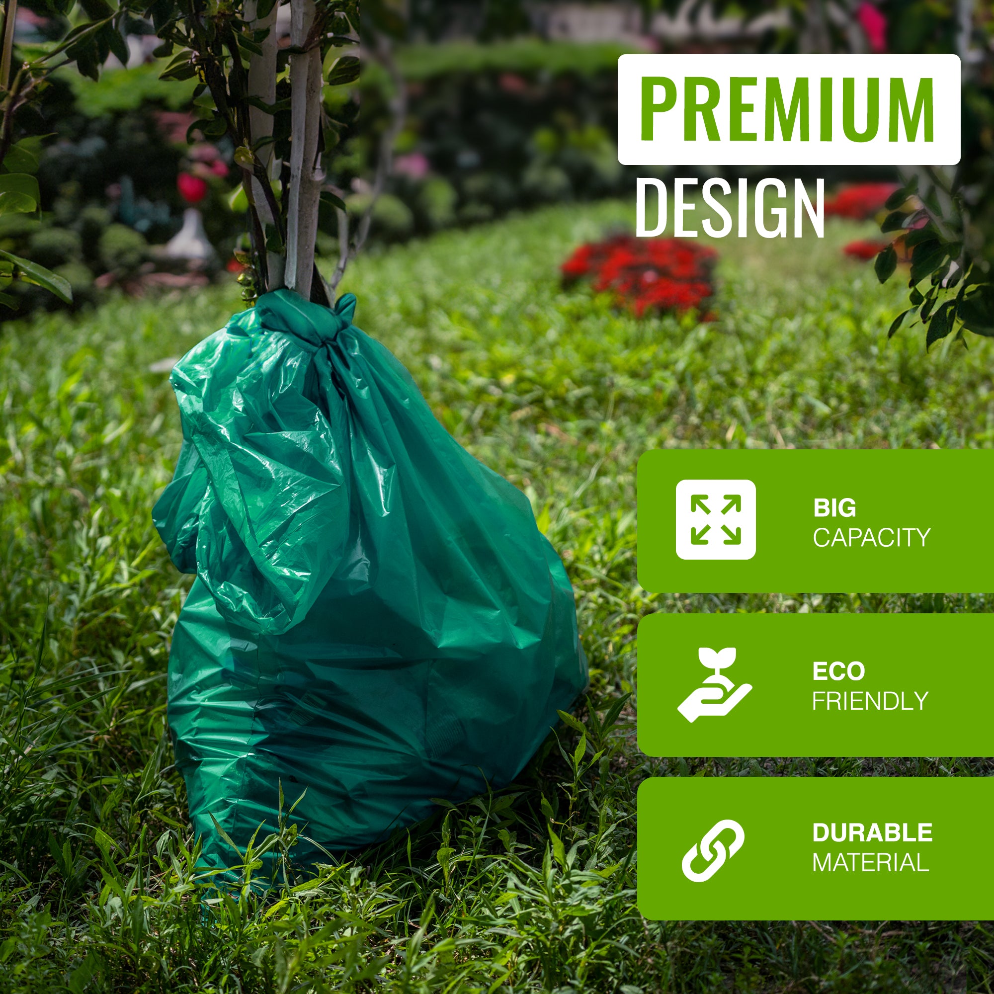 EcoBag - 10 Pack Extra Strong Heavy Duty Garden Sacks - 120L - Recyclable, Leak Resistant, Eco-Friendly & Durable