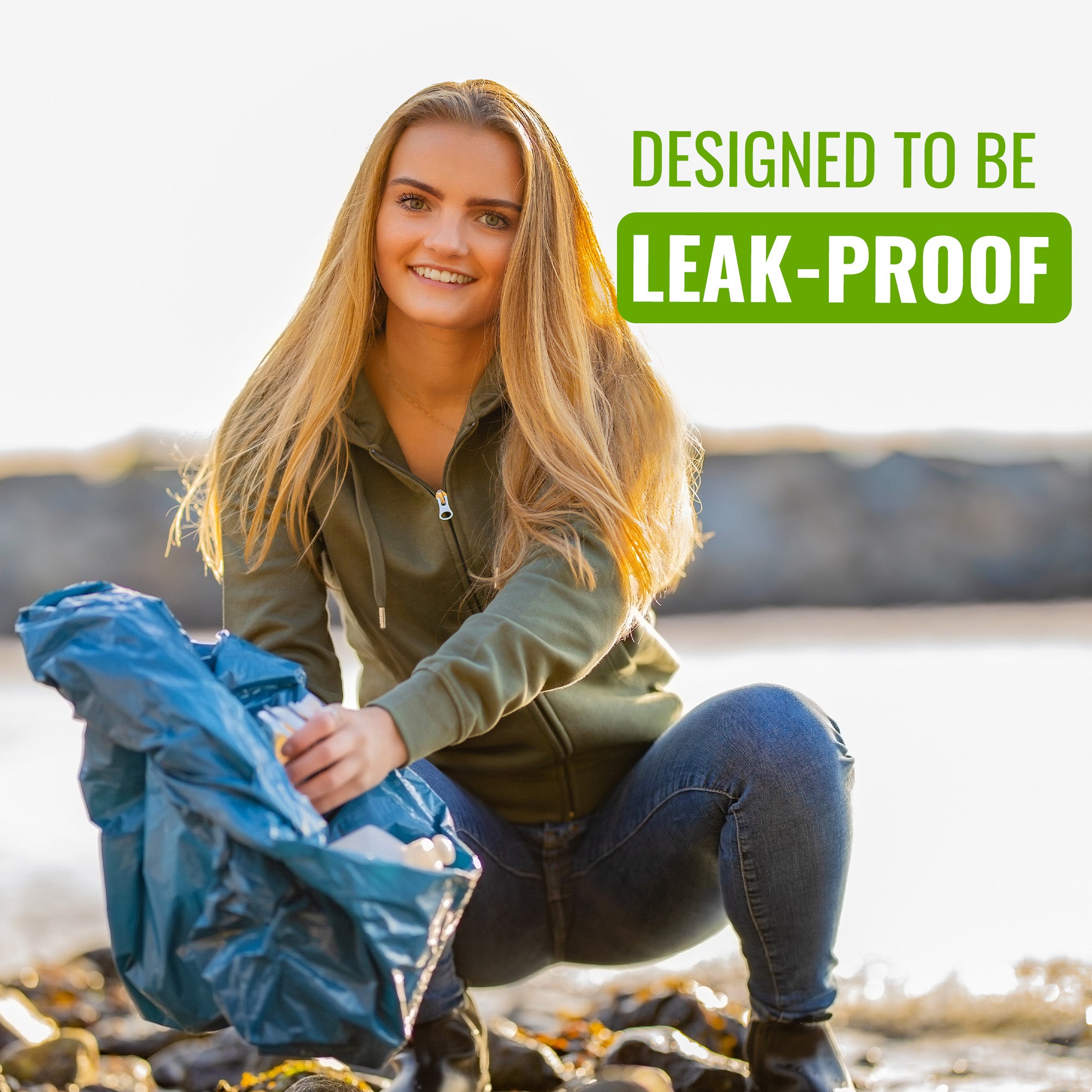 EcoBag - 6 Pack Blue Rubble Bags - 30L - 80 Micron - Recyclable, Leak Resistant & Eco-Friendly