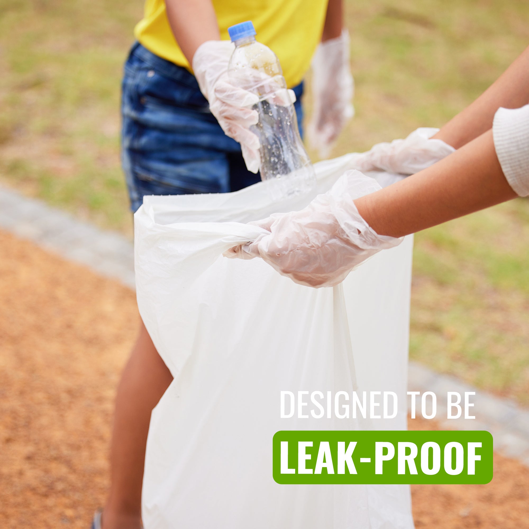 EcoBag - 40 Pack Refuse Sacks - 22 Microns - Heavy Duty, Leak Resistant Recyclable Bin Bags, Eco-Friendly, Durable Waste Disposal Bags for Household & Commercial Use ( 100L Capacity )