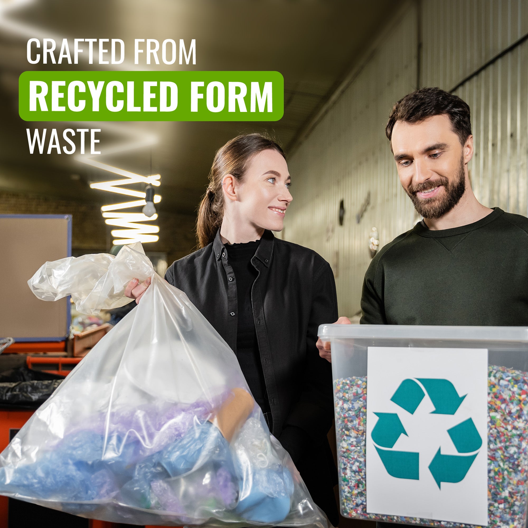 EcoBag - 40 Pack Refuse Sacks - 22 Microns - Heavy Duty, Leak Resistant Recyclable Bin Bags, Eco-Friendly, Durable Waste Disposal Bags for Household & Commercial Use ( 50L Capacity )