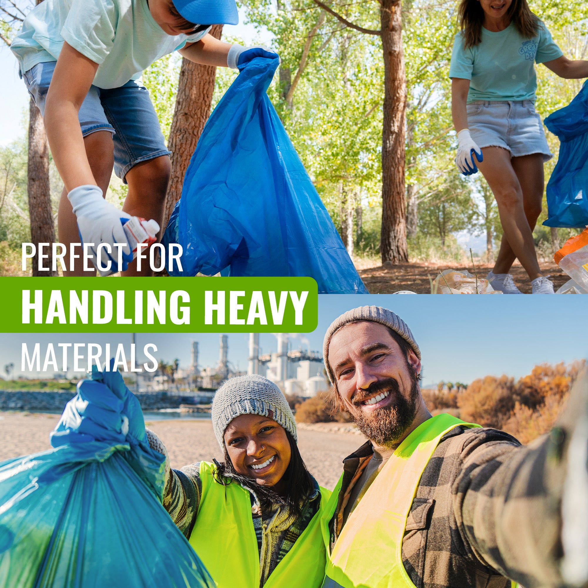 EcoBag - 6 Pack Blue Rubble Bags - 30L - 80 Micron - Recyclable, Leak Resistant & Eco-Friendly