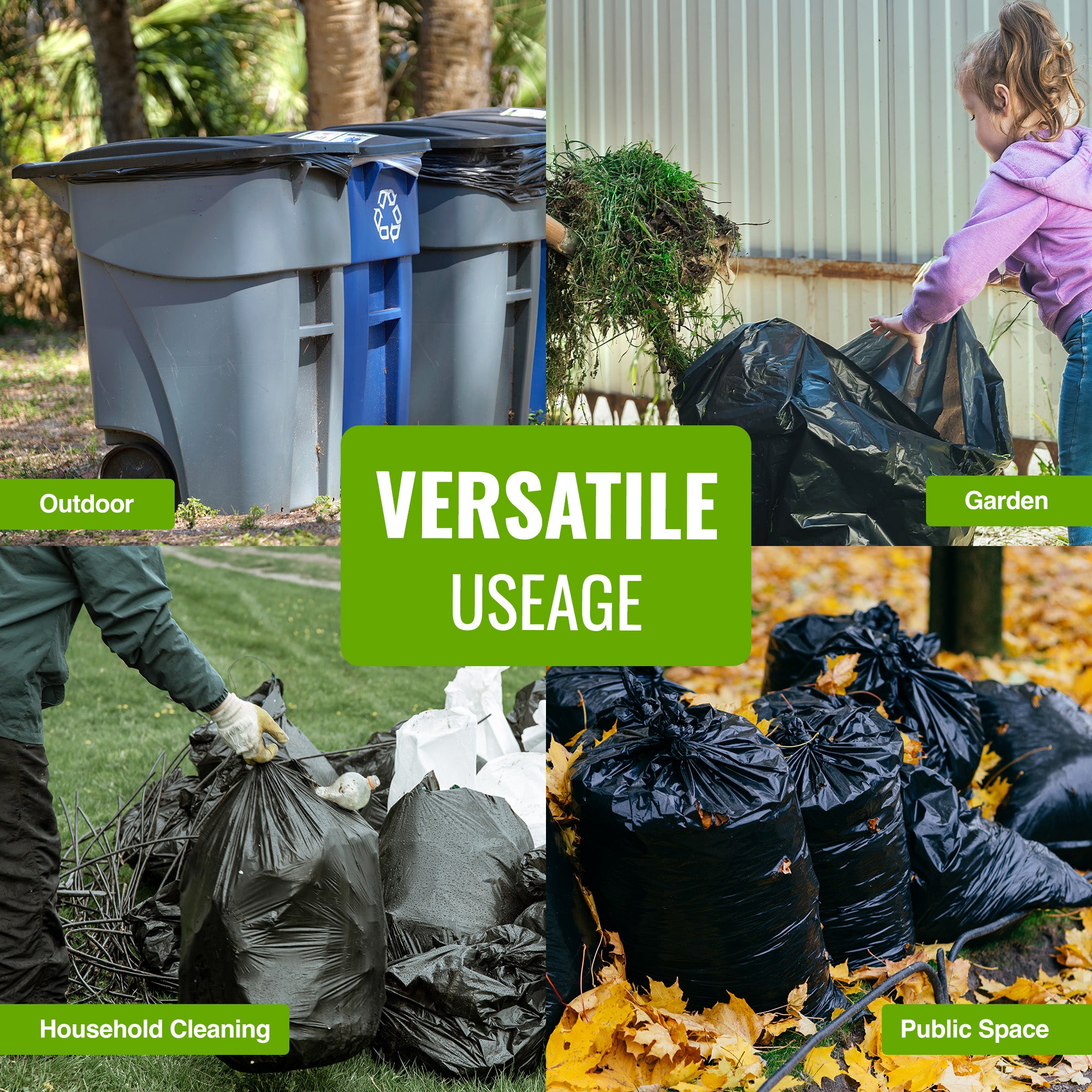 Ecobag - 20 Pack Eco-Friendly Wheelie Bin Liners - 240L - 27 Microns - Heavy Duty & Leak Resistant Recycling Bags for Garden, Kitchen, House, Office & Caterers (1194 × 1325mm)
