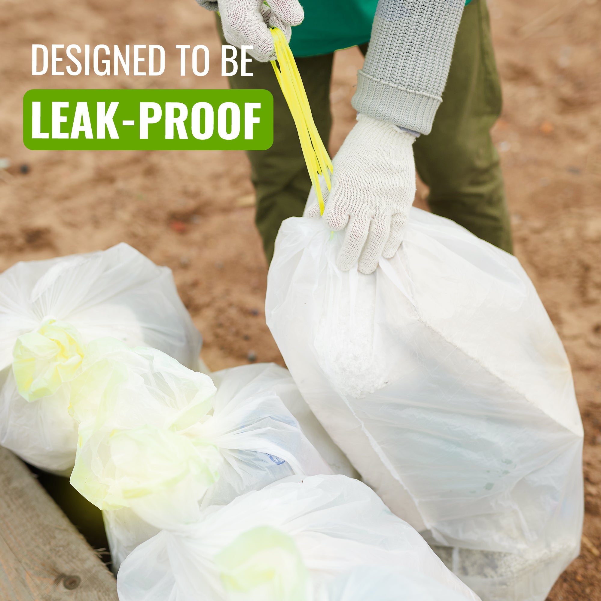 EcoBag - White Kitchen Drawstring Bin Liner - 60L - 28 Micron - Durable, Brabantia Compatible, Eco-Friendly, Tear Resistant, Clear Recycling Bags