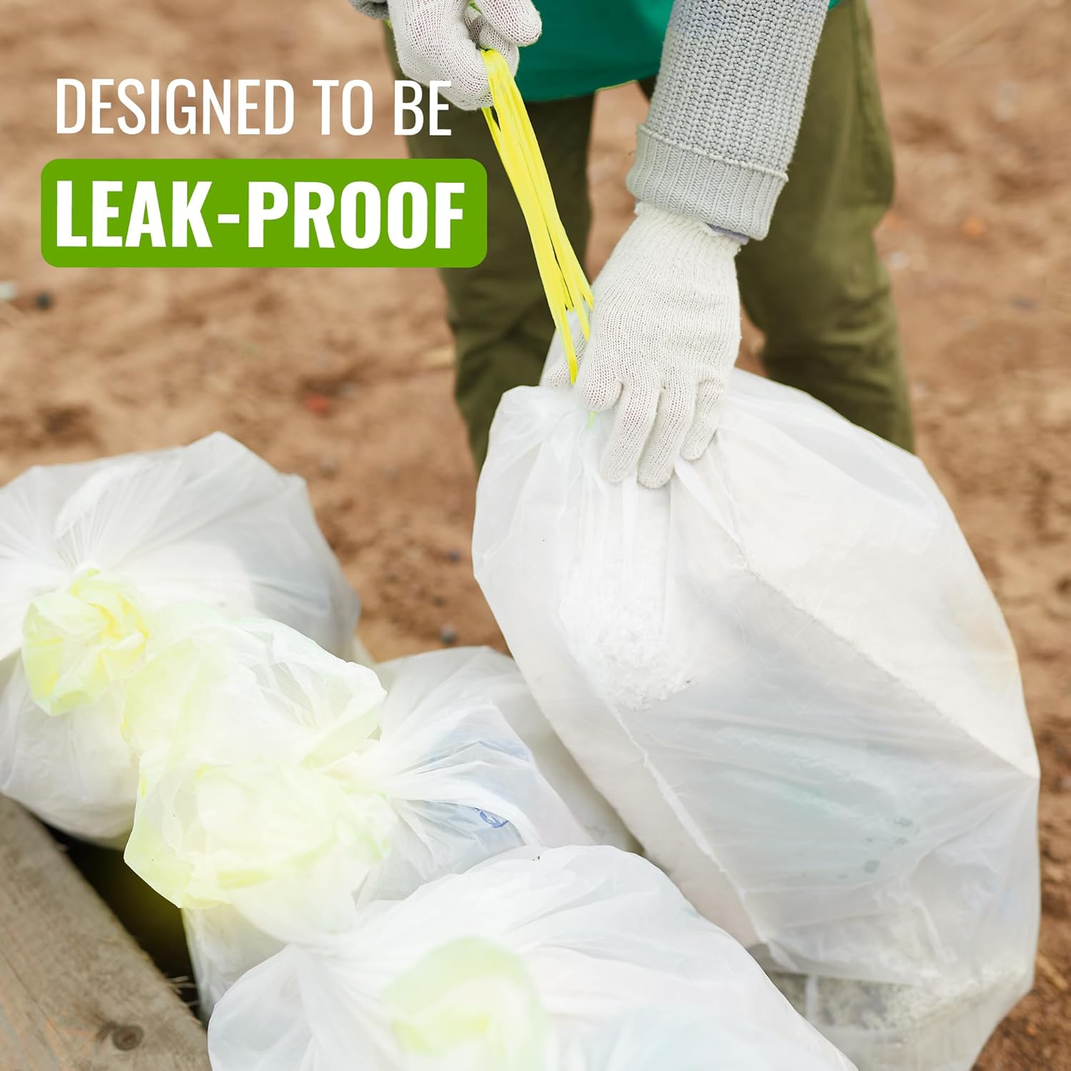 EcoBag - White Kitchen Drawstring Bin Liner - 20L - 24 Micron - Heavy Duty, Extra Strong, Brabantia Compatible, Eco-Friendly, Tear Resistant & Recyclable