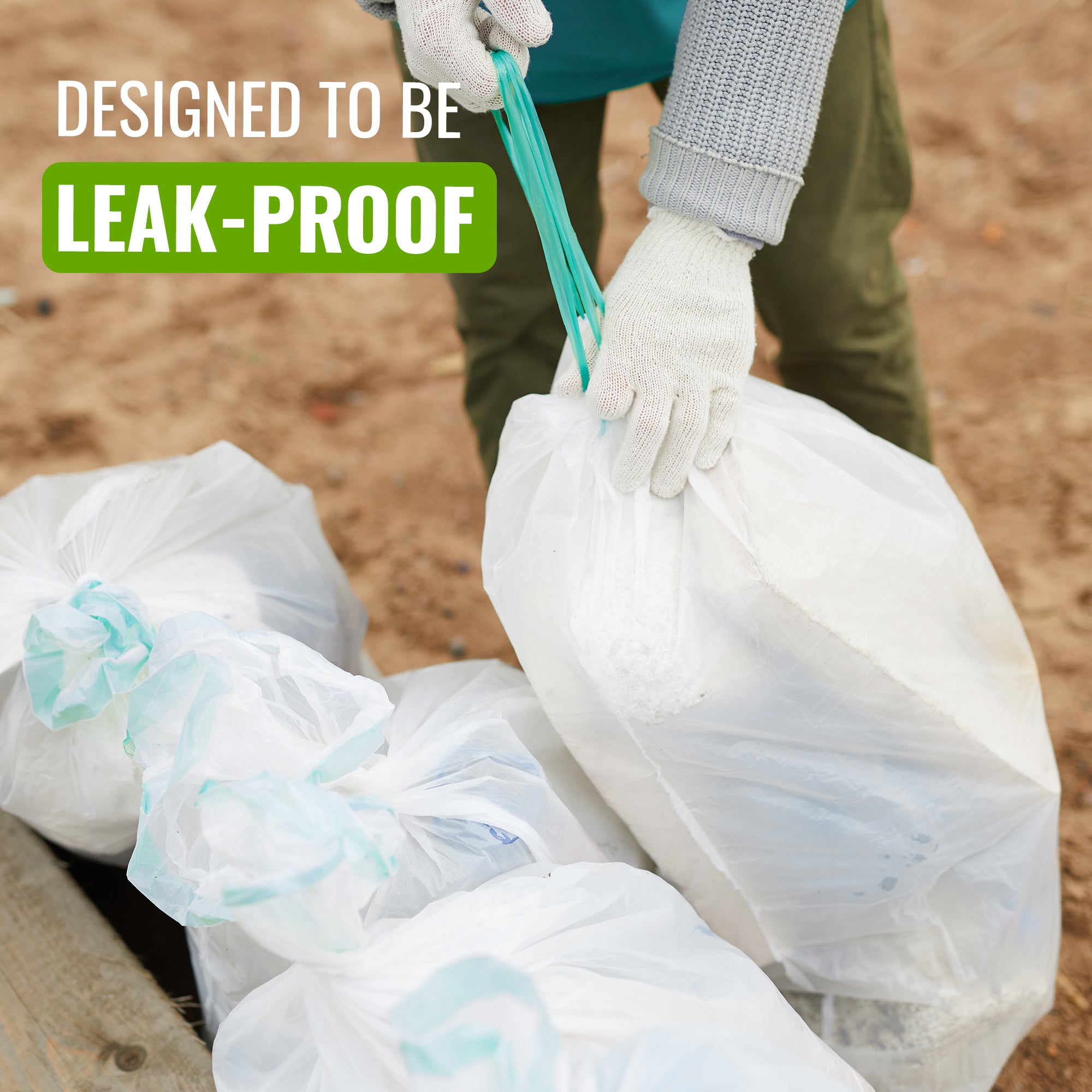 EcoBag - White Kitchen Drawstring Bin Liner - 20L - 24 Micron - Heavy Duty, Extra Strong, Brabantia Compatible, Eco-Friendly, Tear Resistant & Recyclable