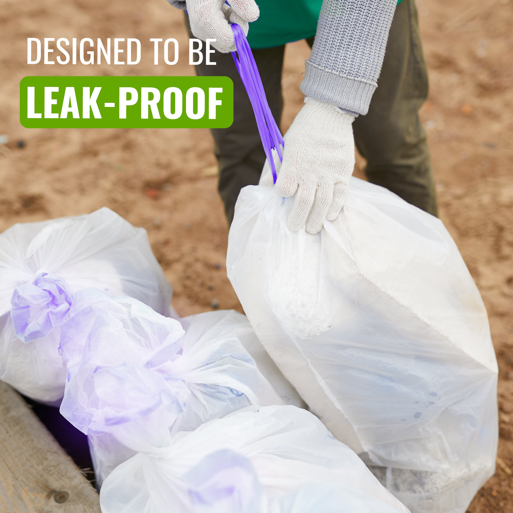 EcoBag - White Kitchen Drawstring Bin Liner - 60L - 28 Micron - Durable, Brabantia Compatible, Eco-Friendly, Tear Resistant, Clear Recycling Bags