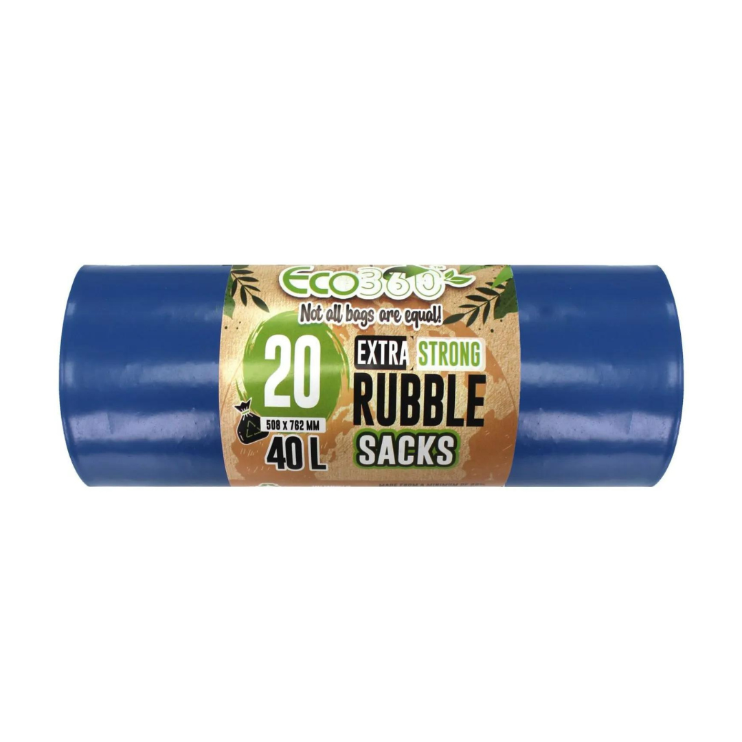 Eco bag 20 SUPER STRONG HEAVY DUTY RUBBLE SACKS 40 Litre Capacity, Blue, ECO20RB